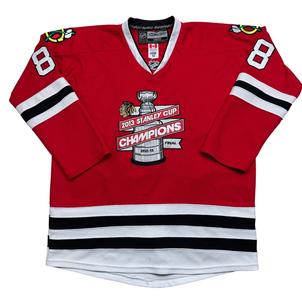Reebok/CCM NHL Patrick Kane #88 2013 Stanley Cup Champions Blackhawks Jersey 50